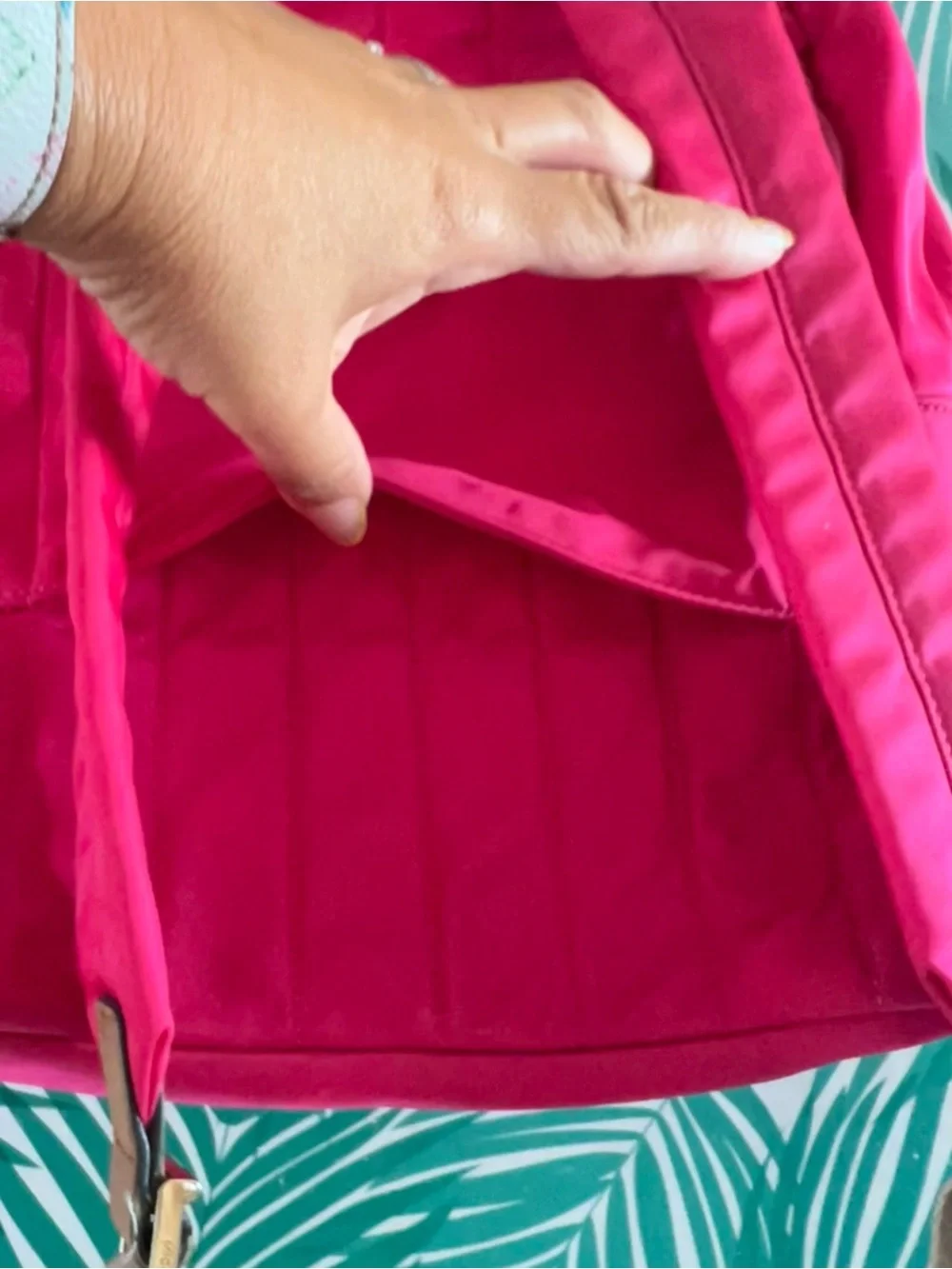 Michael Kors Kelsey Vibrant Fuchsia Nylon Backpack with Gold Hardware Guc